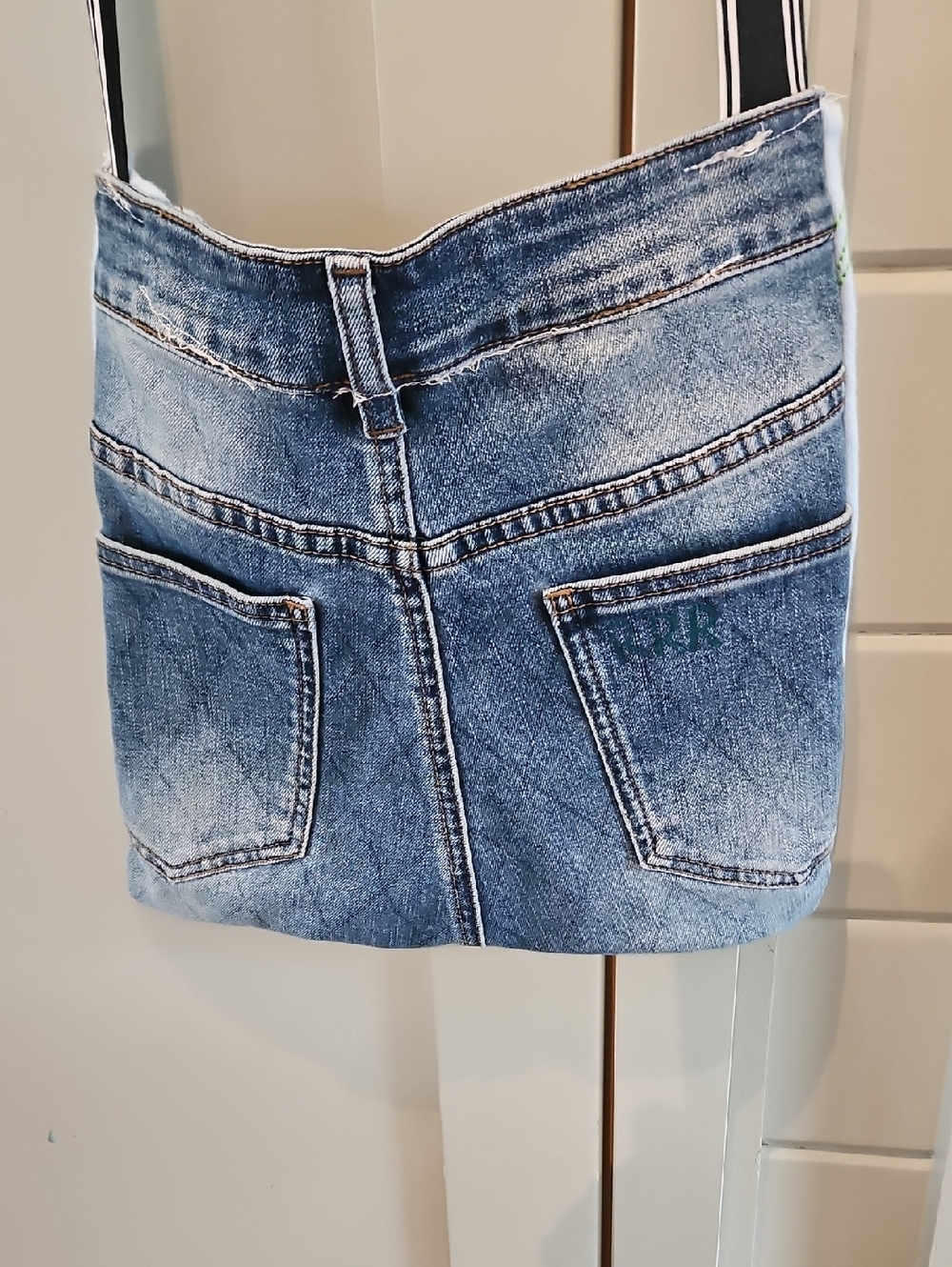 funk.u.self collection Hand Craft BY ME blue Denim/Embroidered T Crossbody Bag